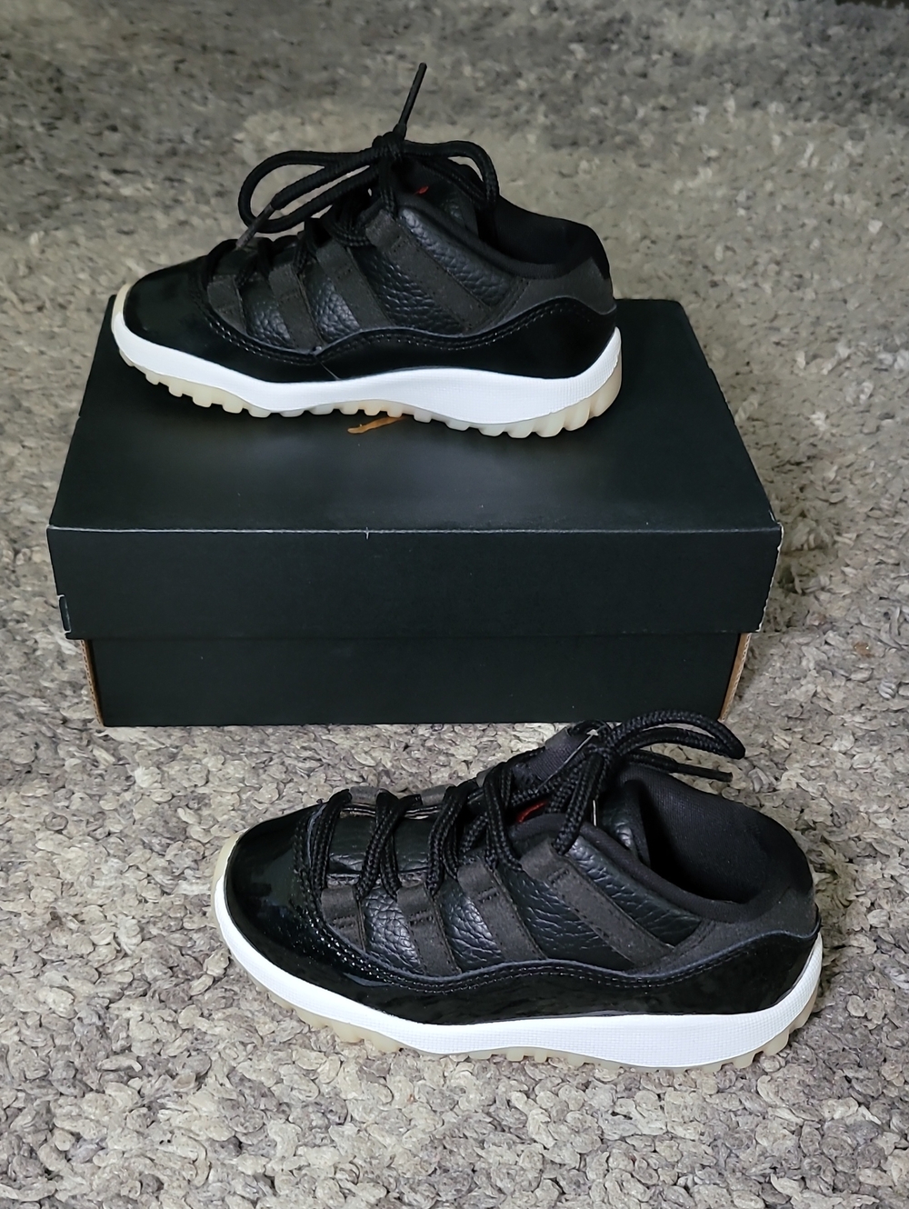Jordan Kids Black and White Low-Top Sneakers